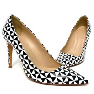 J.Crew Falsetto Geo Print Monochrome Heels